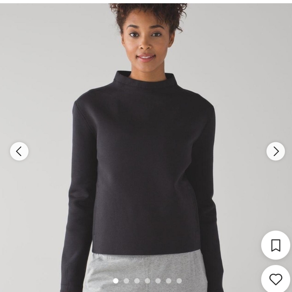 Lululemon City Bound Mock Turtleneck Sweater Women’s Charcoal Gray Pullover SZ 8